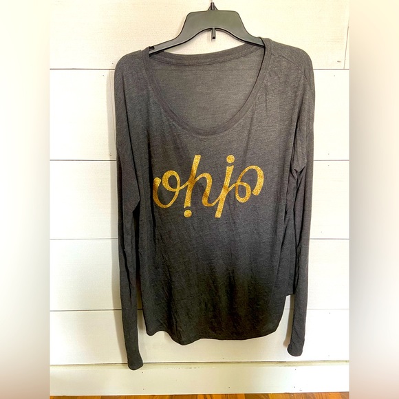 Tops | Ohio Script Top Gold Glitter New Without Tags | Poshmark